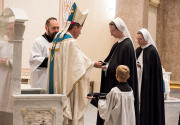 First Profession of Vows took place August 10, 2023 for five sisters at the Cathedral of the Incarnation. Bishop  Spalding  was the main celebrant.