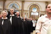 The sisters line the aisle as part of the recessional procession.
