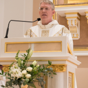 Father Brent preaches the homily.