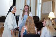 Many of the families of the new postulants traveled to the Motherhouse for entrance day.