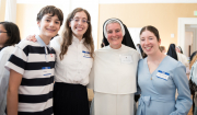 Many of the families of the new postulants traveled to the Motherhouse for entrance day.