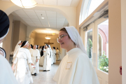 On August 8, the Solemnity of Our Holy Father Saint Dominic, thirteen postulants received the  black and white Dominican habit, beginning their canonical novitiate year.