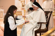 On August 8, the Solemnity of Our Holy Father Saint Dominic, thirteen postulants received the  black and white Dominican habit, beginning their canonical novitiate year.