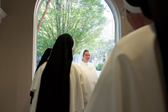 On August 8, the Solemnity of Our Holy Father Saint Dominic, thirteen postulants received the  black and white Dominican habit, beginning their canonical novitiate year.