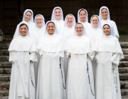 Front Row: Sister Paula, Sister Matthea, Sister Fatima Rose, Sister Augustina Center: Sister Natalia Thomas, Sister Elia Rose, Sister Estella Back: Sister Alexandra Sophia, Sister Catherine, Sister Ivana, Sister Paulina Tomas