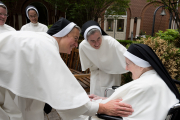 June 25, 2023, Bishop Spalding, Archbishop Sartain, and Bishop Malone concelebrated Mass for the Silver Jubilee of  six of our sisters.  The Mass was followed by a seated luncheon to honor the jubilarians.