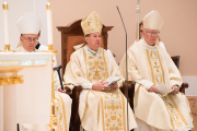 June 25, 2023, Bishop Spalding, Archbishop Sartain, and Bishop Malone concelebrated Mass for the Silver Jubilee of  six of our sisters.  The Mass was followed by a seated luncheon to honor the jubilarians.