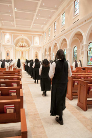 After a simple entrance ceremony, the postulant begins a year of immersion into the life of her new religious family.