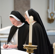 After the formation period, the sister will profess her perpetual vows into the hands of the prioress general.