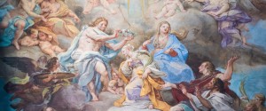 BASILICA OF ST CECILIA IN ROME, FRESCO OF CECILIA CROWNED BY CHRIST