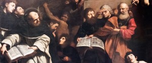 san domenico in bologna, miracle of book in the fire, st dominic