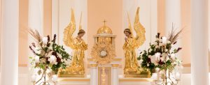 Blessed Sacrament on the altar during the Forty Hours Devotion at St. Cecilia Motherhouse