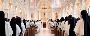 community at prayer in the St. Cecilia Chapel of the Motherhouse in Nashville, TN