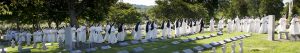 Dominican Sisters process ahead of the Blessed Sacrament in the cemetery