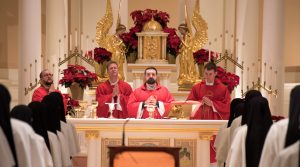 priests concelebrate Mass in the St. Cecilia Chapel of the Motherhouse in Nashville, TN