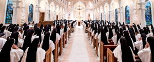 sisters at prayer in chapel