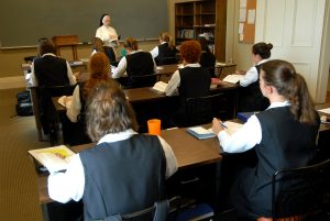 Postulants taking a doctrine class